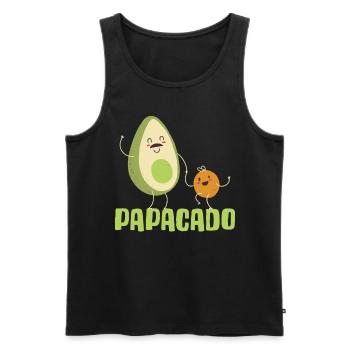 Papacado Avocado Geschenk - Männer Premium Bio Tank Top - Schwarz - Vorne - Michal (187cm)