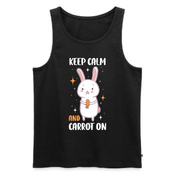 Keep Calm And Carrot On Carrot Gift - Men's Premium Organic Tank Top - black - Front - Michal (187cm)