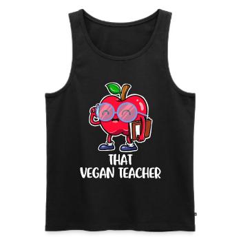 Ce cadeau végétalien de l’enseignant végétalien - Débardeur bio Premium Homme - noir - Devant - Michal (187cm)