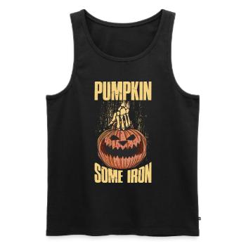 Pumpkin Some Iron Halloween Pumpkin Gift - Men's Premium Organic Tank Top - black - Front - Michal (187cm)