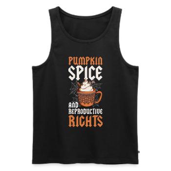 Pumpkin Spice Reproductive Rights Pumpkin Gift - Men's Premium Organic Tank Top - black - Front - AI Model Male 178 light (178cm)