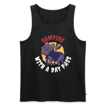 Vampire avec un cadeau de vampire Day Pass - Débardeur bio Premium Homme - noir - Devant - Michal (187cm)