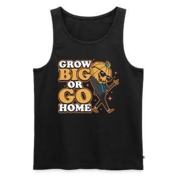 Grow Big ou Go Home Cadeau de citrouille - Débardeur bio Premium Homme - noir - Devant - Michal (187cm)