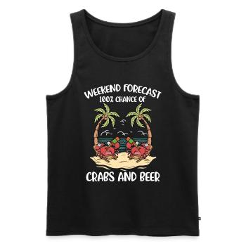Crabe et bière Cadeau de crabe - Débardeur bio Premium Homme - noir - Devant - Michal (187cm)