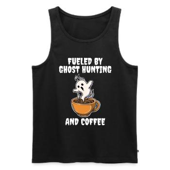 Fueled By Ghost Hunting And Coffee Geist Geschenk - Männer Premium Bio Tank Top - Schwarz - Vorne - Michal (187cm)