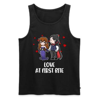 Vampire Amour à la première bouchée Vampire Cadeau - Débardeur bio Premium Homme - noir - Devant - Michal (187cm)