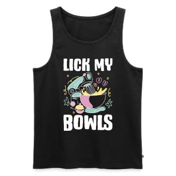 Cadeau de cuisson Lick My Bowls - Débardeur bio Premium Homme - noir - Devant - Michal (187cm)
