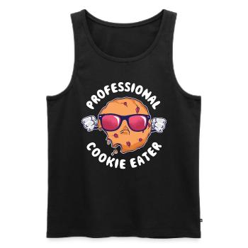 Cadeau professionnel de biscuits mangeur de biscuits - Débardeur bio Premium Homme - noir - Devant - Michal (187cm)