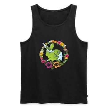 Earth Day Cute Rabbit loves Planet World - Männer Premium Bio Tank Top - Schwarz - Vorne - AI Model Male 178 light (178cm)