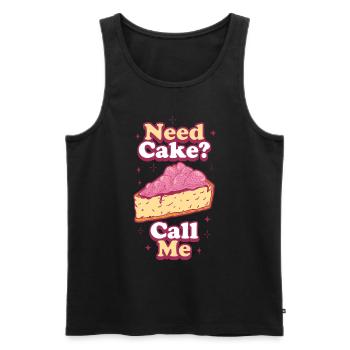 Need Cake Call Me Cake Gift - Men's Premium Organic Tank Top - black - Front - AI Model Male 178 light (178cm)