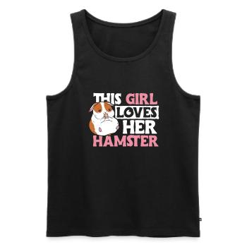 This Girl Loves Hamster Owner Saying - Men's Premium Organic Tank Top - black - Front - AI Model Male 178 light (178cm)