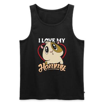 I Love my Hammy Hamster Owner Saying - Men's Premium Organic Tank Top - black - Front - AI Model Male 178 light (178cm)