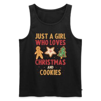 Noël et biscuits Biscuits Cadeau - Débardeur bio Premium Homme - noir - Devant - Michal (187cm)