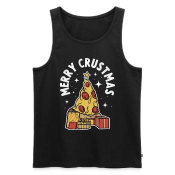 Pizza Christmas Weihnachtsessen Geschenk - Männer Premium Bio Tank Top - Schwarz - Vorne - AI Model Male 178 light (178cm)