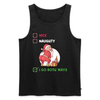 I Go Both Ways Naughty or Nice Gift - Men's Premium Organic Tank Top - black - Front - Michal (187cm)