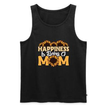 Happiness is being a Mom Mother Sunflower Flower - Men's Premium Organic Tank Top - black - Front - Michal (187cm)
