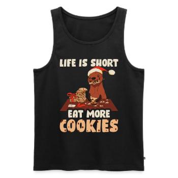 La vie est courte Mangez plus de biscuits Cookie Gift - Débardeur bio Premium Homme - noir - Devant - Michal (187cm)