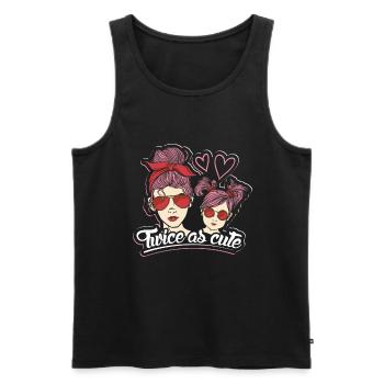 Twice as Cute Daughter Mom Sunglasses Headband - Men's Premium Organic Tank Top - black - Front - AI Model Male 178 light (178cm)
