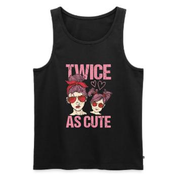Twice as Cute Daughter Mom Sunglasses Headband - Men's Premium Organic Tank Top - black - Front - AI Model Male 178 light (178cm)