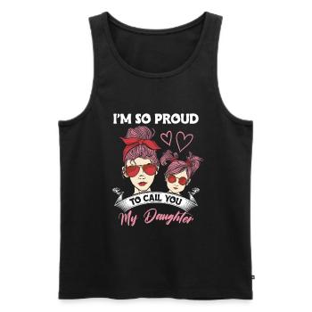 Proud Mom Love Daughter Sunglasses Headband - Men's Premium Organic Tank Top - black - Front - AI Model Male 178 light (178cm)