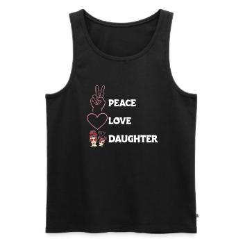 Peace Love Mom Daughter Sunglasses Headband - Men's Premium Organic Tank Top - black - Front - AI Model Male 178 light (178cm)