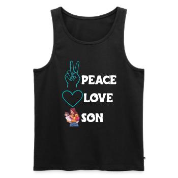 Peace Love Mom Son Boy - Männer Premium Bio Tank Top - Schwarz - Vorne - AI Model Male 178 light (178cm)
