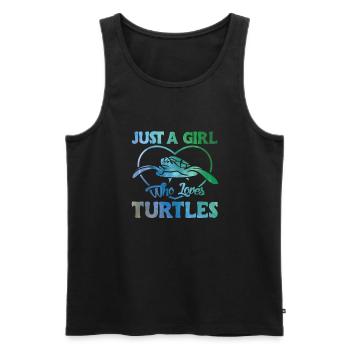 Turtle Cute Girl Love Turtles - Men's Premium Organic Tank Top - black - Front - AI Model Male 178 light (178cm)