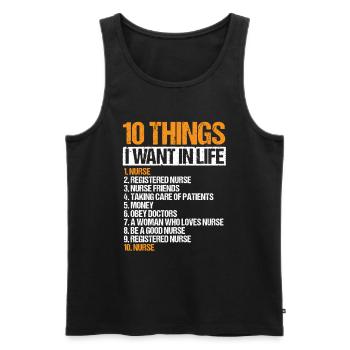 10 choses Infirmière Compétences de vie Soins infirmiers - Débardeur bio Premium Homme - noir - Devant - Michal (187cm)
