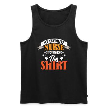 Favorite Nurse bought me this shirt Nursing - Men's Premium Organic Tank Top - black - Front - Michal (187cm)