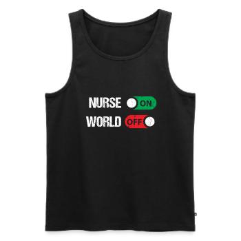 Nurse on World off Nursing Doctor - Men's Premium Organic Tank Top - black - Front - Michal (187cm)
