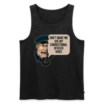 Cadeau de prison vocal d’agent correctionnel - Débardeur bio Premium Homme - noir - Devant - Michal (187cm)