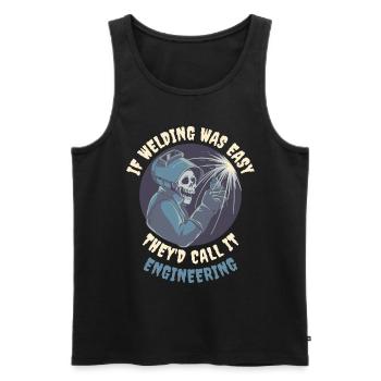 If Welding Was Easy Welder Gift - Men's Premium Organic Tank Top - black - Front - Michal (187cm)