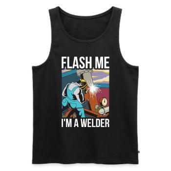 Flash Me im A Welder Welder Cadeau - Débardeur bio Premium Homme - noir - Devant - Michal (187cm)
