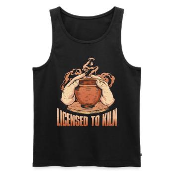 Licensed To Kiln Pottery Gift - Men's Premium Organic Tank Top - black - Front - Michal (187cm)