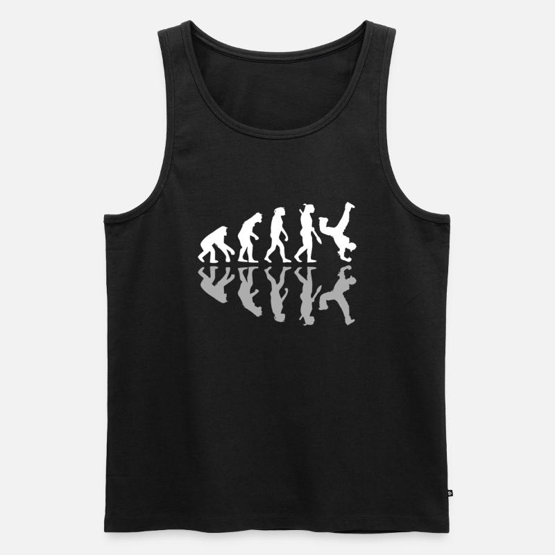 Breakdancing Human Evolution Dancer Breakdance - Débardeur bio Premium Homme - noir