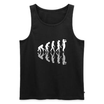 Human Evolution Wine Tasting Drinking Lover - Männer Premium Bio Tank Top - Schwarz - Vorne - AI Model Male 178 light (178cm)
