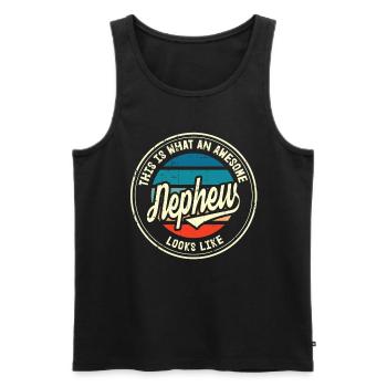Bester Neffe der Welt Retro Geschenk - Männer Premium Bio Tank Top - Schwarz - Vorne - Michal (187cm)