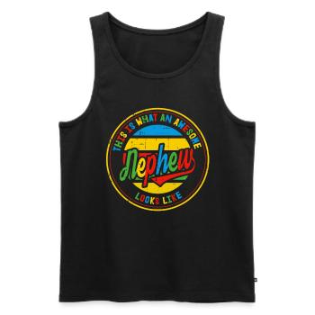 Bester Neffe der Welt Retro Geschenk - Männer Premium Bio Tank Top - Schwarz - Vorne - Michal (187cm)