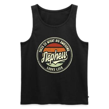 Bester Neffe der Welt Retro Geschenk - Männer Premium Bio Tank Top - Schwarz - Vorne - Michal (187cm)