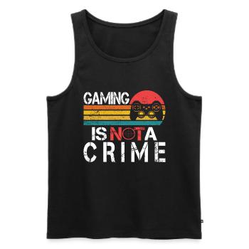 Gaming Is Not A Crime Console Gamer Gamer Gamer - Men's Premium Organic Tank Top - black - Front - AI Model Male 178 light (178cm)
