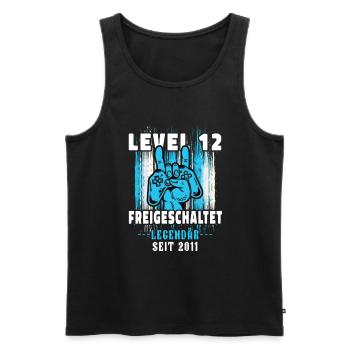 12. Geburtstag Junge Level 12 Gaming Zocker Gamer - Männer Premium Bio Tank Top - Schwarz - Vorne - AI Model Male 178 light (178cm)