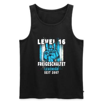 16. Geburtstag Junge Level 16 Gaming Zocker Gamer - Männer Premium Bio Tank Top - Schwarz - Vorne - Michal (187cm)
