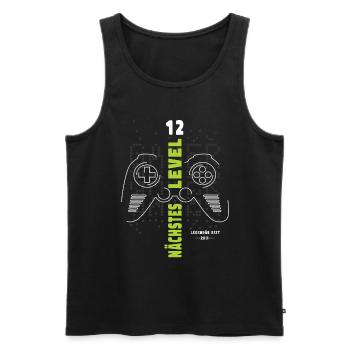 Level 12 Geburtstag Junge Controller Gaming Gamer - Männer Premium Bio Tank Top - Schwarz - Vorne - AI Model Male 178 light (178cm)