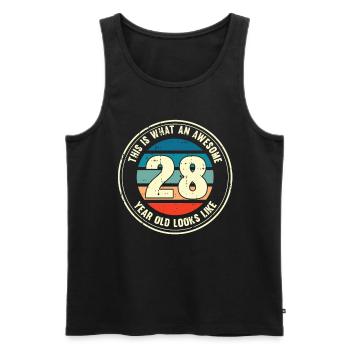 28ème anniversaire pour que vous voyiez avec 28 cadeaux rétro - Débardeur bio Premium Homme - noir - Devant - Michal (187cm)