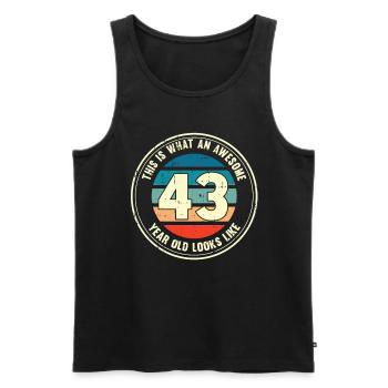 43ème anniversaire pour que vous voyiez avec 43 cadeau rétro - Débardeur bio Premium Homme - noir - Devant - Michal (187cm)