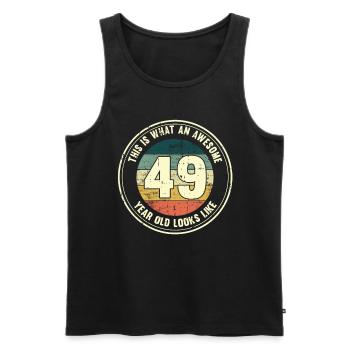 49e anniversaire Comment regarder 49 Cadeau rétro - Débardeur bio Premium Homme - noir - Devant - Michal (187cm)