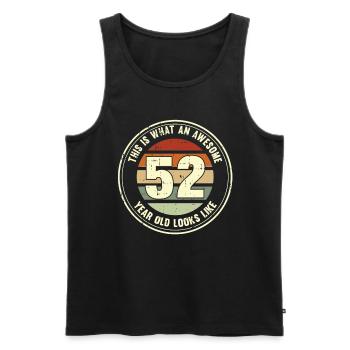 52e anniversaire pour que vous voyiez avec 52 cadeaux rétro - Débardeur bio Premium Homme - noir - Devant - Michal (187cm)