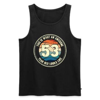 53ème anniversaire pour que vous voyiez avec 53 cadeau rétro - Débardeur bio Premium Homme - noir - Devant - Michal (187cm)