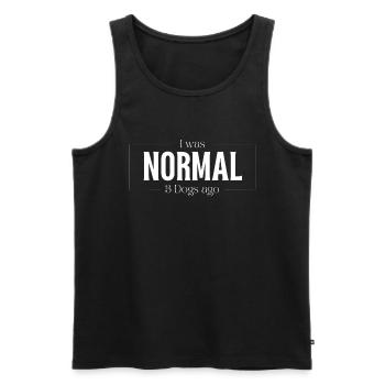 J’étais normal devant trois chiens cadeau - Débardeur bio Premium Homme - noir - Devant - Michal (187cm)