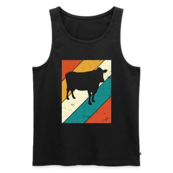 Kuh Retro Muh Landwirt Milch Bauernhof Geschenk - Männer Premium Bio Tank Top - Schwarz - Vorne - AI Model Male 178 light (178cm)